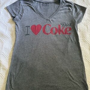 Coca Cola Gray T-Shirt with Red and Black Print